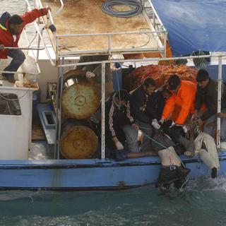 Sauvetage des immigrants clandestins naufragés au large de la Turquie, près d'Izmir. [Stringer/Reuters]