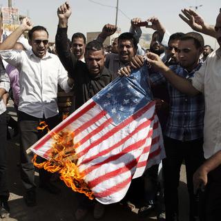 Des manifestations anti-américaines ont eu lieu en Irak. [Karim Kadim]