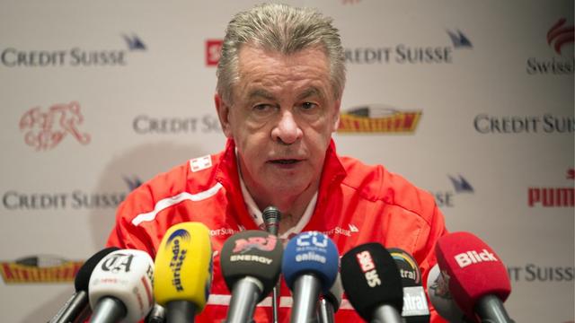 Ottmar Hitzfeld est ravi des progrès accompli par son équipe. [GEORGIOS KEFALAS]