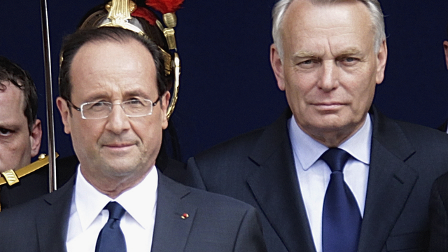 Le président français François Hollande (gauche) et son Premier ministre Jean-Marc Ayrault. [Pascal Rossignol]