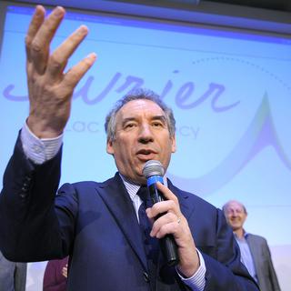 François Bayrou en meeting ce vendredi 27 janvier 2012 à Sevrier. [Philippe Desmazes]