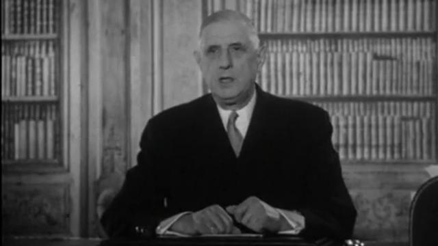 Allocution de De Gaulle radiodiffusée et télévisée, JT 13H - 18/10/1962. [INA]