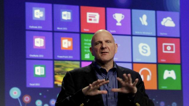 "Nous avons complètement réimaginé Windows", a assuré le directeur général du groupe Microsoft, Steve Ballmer. [Richard Drew]