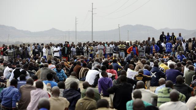 La plupart des ouvriers de la mine de Marikana n'ont pas repris le travail. [Stéphane de Sakutin]