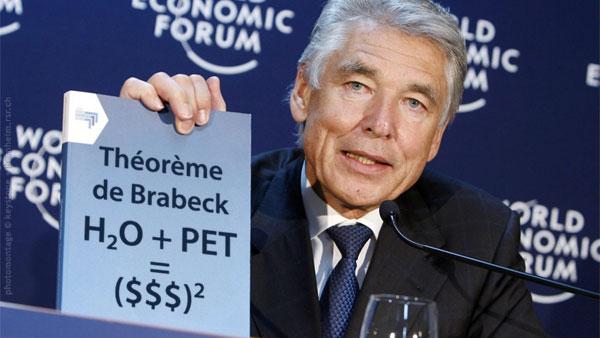 Peter Brabeck au WEF en 2010 (Photomontage)