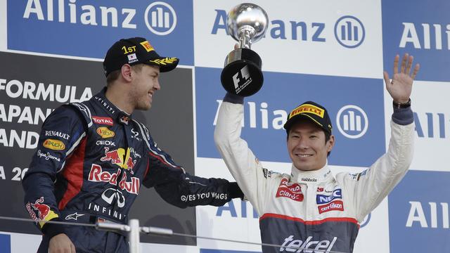 Kamui Kobayashi  a attendu son GP national pour fêter son 1er podium en F1. [Mark Baker]