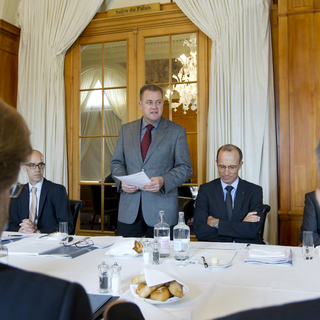 Hans-Kaspar Scherrer, président de Swisspower, ce lundi 2 juillet à Berne. [Peter Klaunzer]