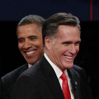 Barack Obama et Mitt Romney lors de leur premier débat TV à Denver le 3 octobre. [Jason Reed]