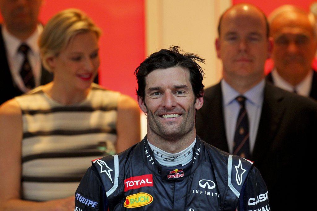 Souvenir "princier" pour Mark Webber. [Keystone - VALDRIN XHEMAJ]