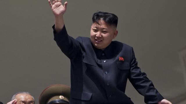 Premier discours public pour le nouveau dirigeant de la Corée du Nord Kim Jong-un. [David Guttenfelder]