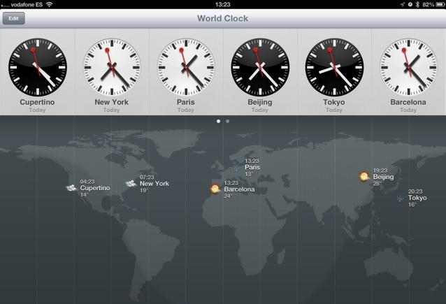 L'application horloge dans le nouvel iPad du groupe américain Apple. [ipadjailbreak.com]