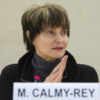 Micheline Calmy-Rey ce lundi à Genève. [Salvatore Di Nolfi]