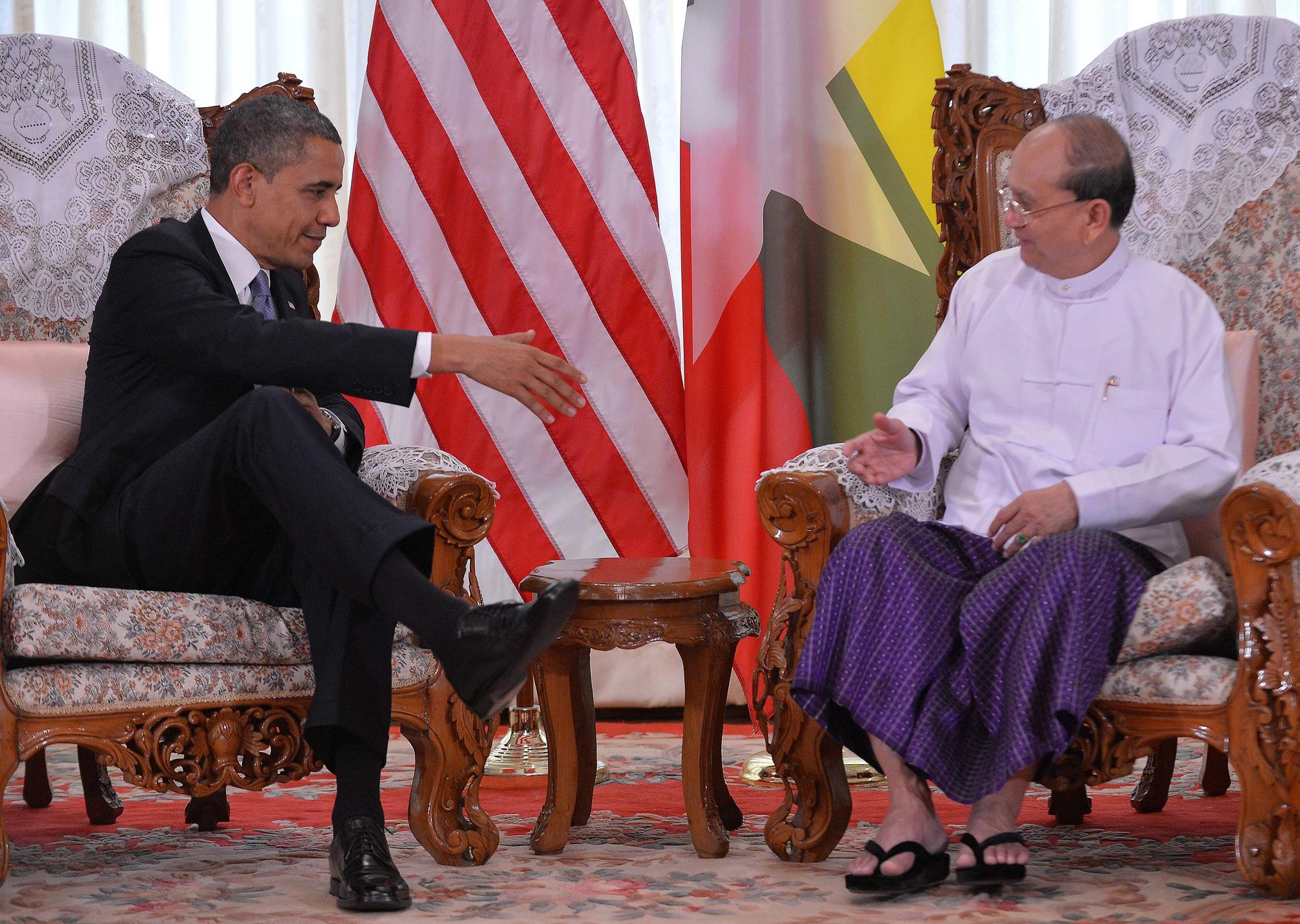 Barack Obama a rencontré son homologue Thein Sein. [AFP - Jewel Samad]