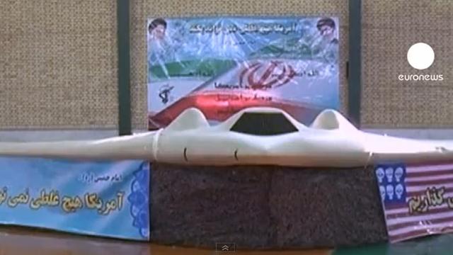 Le drone abattu par l'Iran exposé à Téhéran. [Youtube]