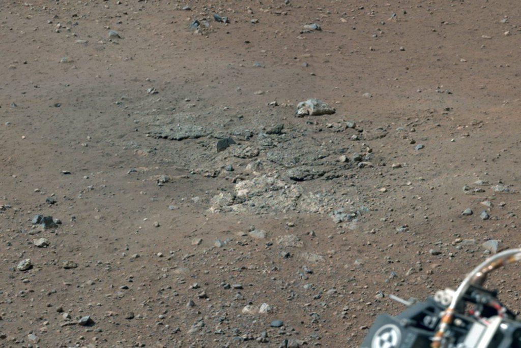 Une photo du sol martien envoyée par Curiosity et dévoilée par la NASA vendredi . [KEYSTONE - NASA]