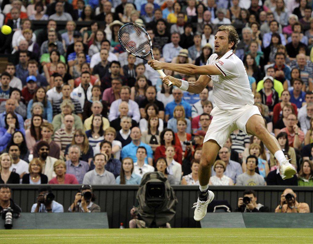 Benneteau a finalement craqué face au Bâlois. [KEYSTONE - Gerry Penny]