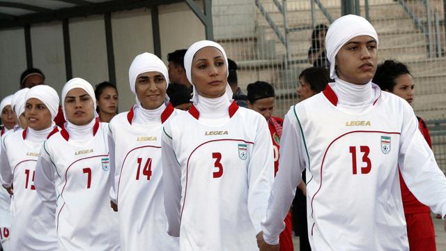 L'équipe nationale féminine iranienne à Amman (Jordanie) en 2011.