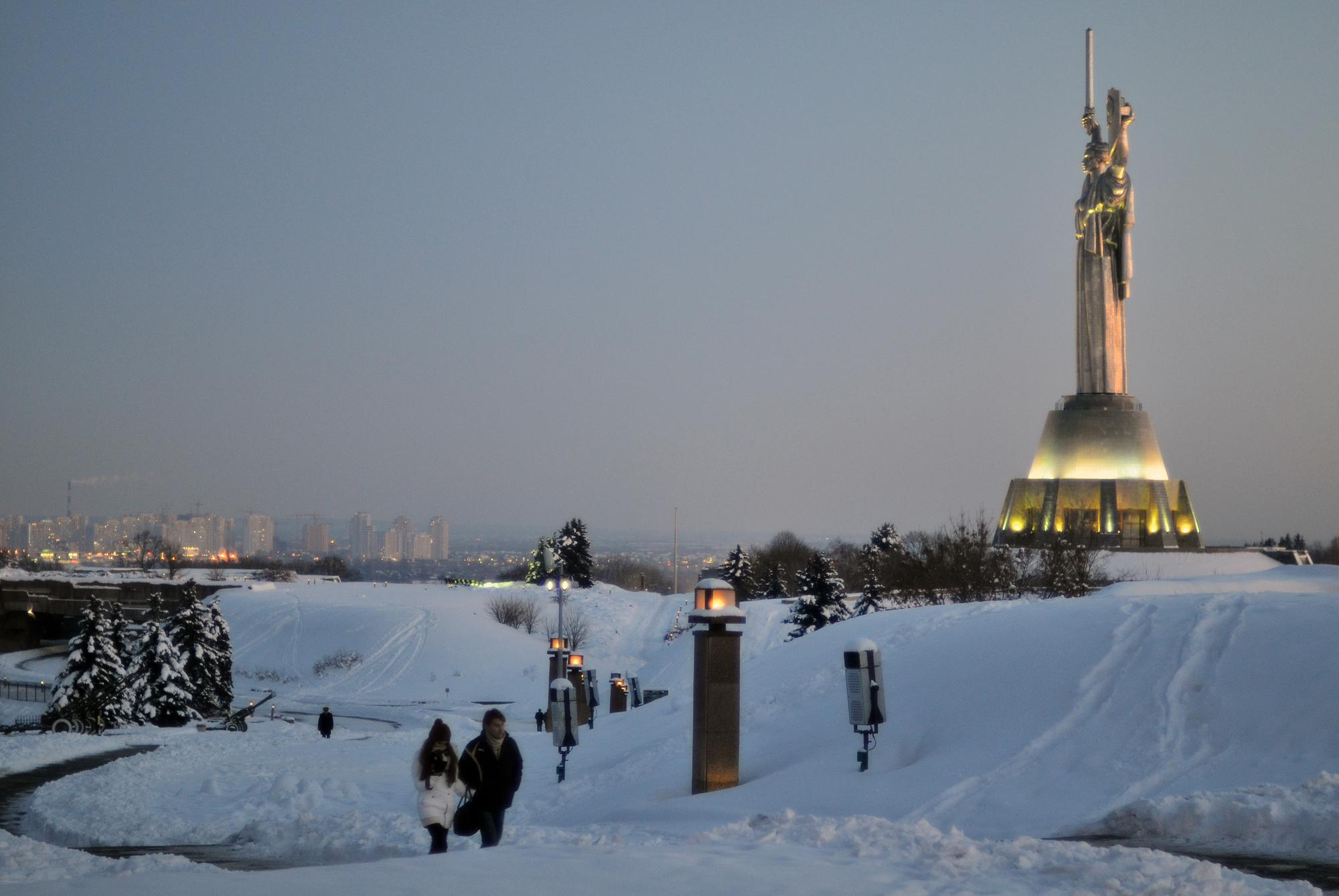 A Kiev en Ukraine, le mercure indiquait -15 degrés au meilleur de la journée. [AFP - Genya Savilov]