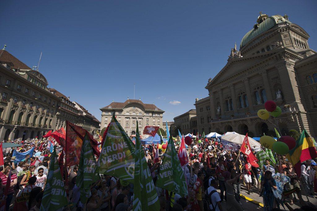 Le rassemblement était convoqué par diverses organisations. [KEYSTONE - Alessandro della Valle]