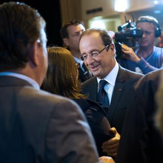 François Hollande est satisfait des résultats du premier tour des élections législatives. [Bertrand Langlois]