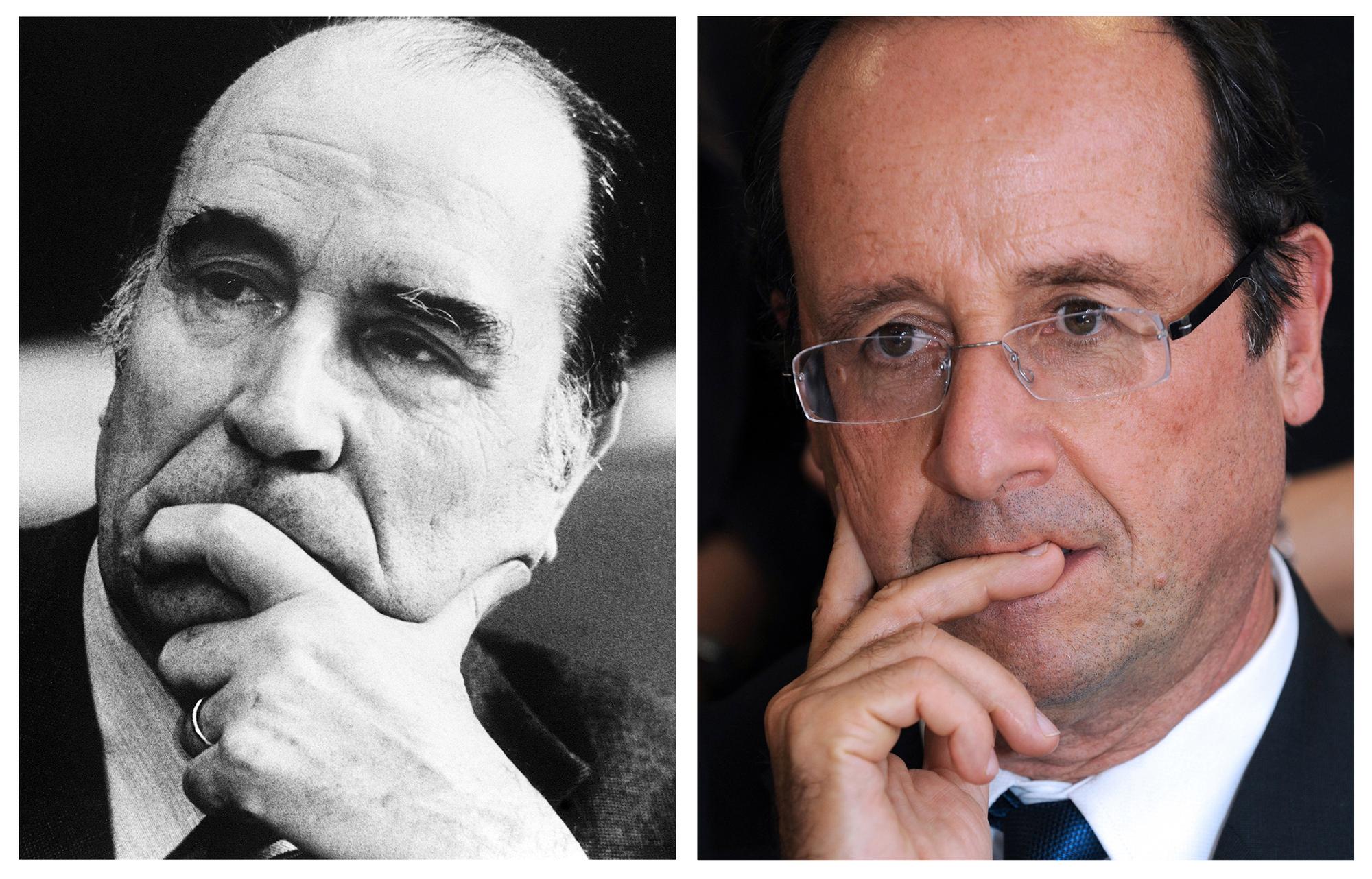Les deux François, Mitterrand et Hollande, les seuls hommes de gauche à avoir été élu président. [AFP - Rémy Gabalda]