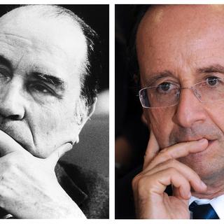 Les deux François, Mitterrand et Hollande, les seuls hommes de gauche à avoir été élu président. [AFP - Rémy Gabalda]
