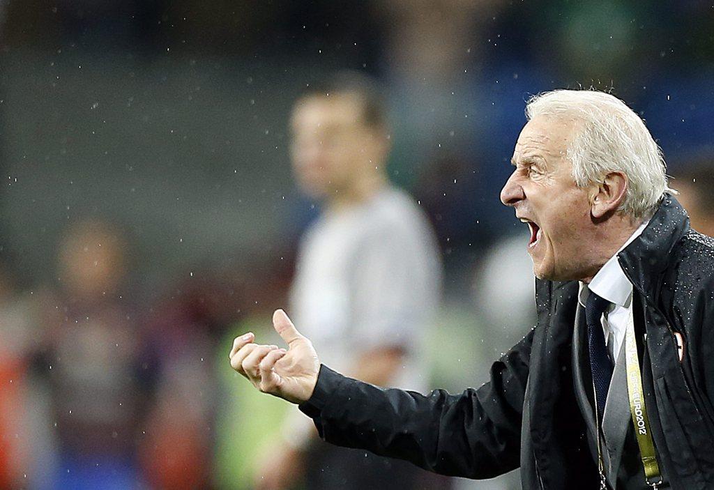 epa03258770 Ireland head coach Giovanni Trapattoni reacts during the Group C preliminary round match of the UEFA EURO 2012 between Ireland and Croatia in Poznan, Poland, 10 June 2012. EPA/ADAM CIERESZKO UEFA Terms and Conditions apply http://www.epa.eu/downloads/UEFA-EURO2012-TCS.pdf [Adam Ciereszko]