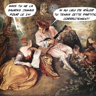 D'après "La gamme d'amour" d'Antoine Watteau (1684-1721)