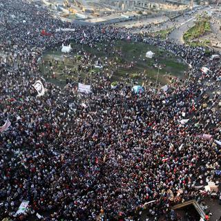 La place Tahrir, au centre du Caire, a été envahie presque comme au plus fort de la révolution. [EPA - Khaled Elfiqi]