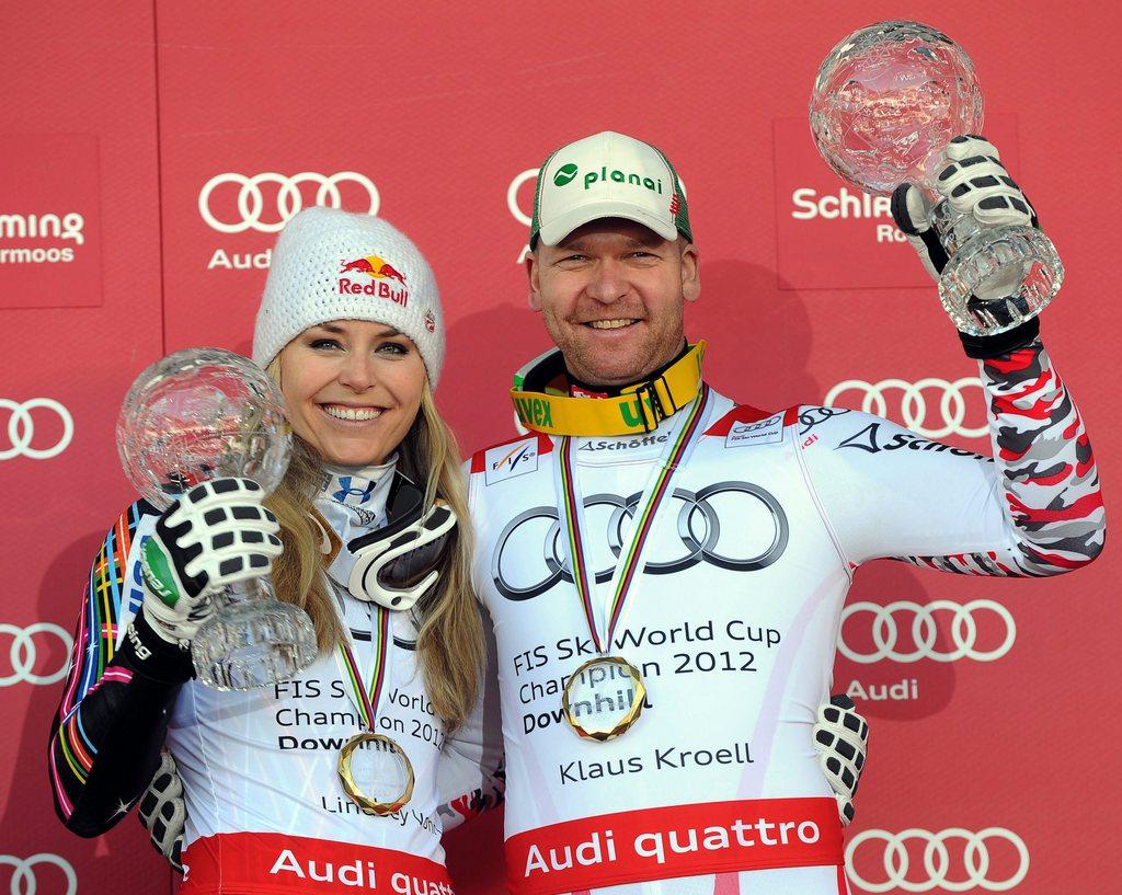 A Lake Louise, Vonn pourrait défier le dernier vainqueur du globe de cristal de descente Klaus Kroell. [BARBARA GINDL]