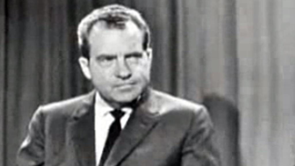 Richard Nixon interviewé par la Télévision suisse.