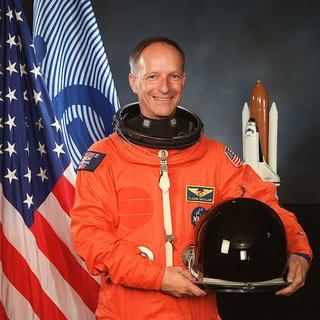 Claude Nicollier dans les années 90, à l'époque où il était astronaute. [NASA]