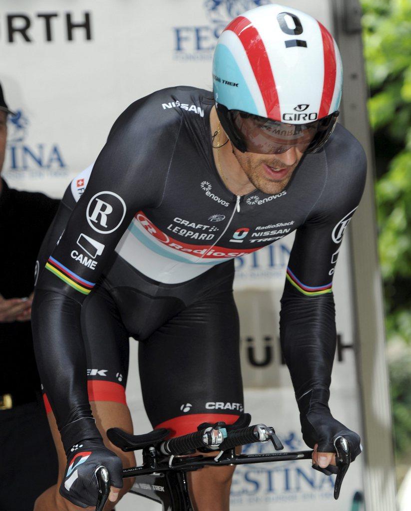 Fabian Cancellara enlève le prologue du Tour de France pour la 2e fois à Liège, après 2004. [KEYSTONE - KARL MATHIS]