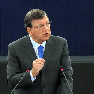 Jose Manuel Barroso, ce mercredi 12.09.2012 devant le parlement européen à Strasbourg. [Frederick Florin]