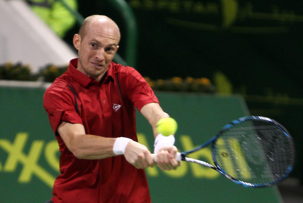 Nikolay Davydenko n'est plus que l'ombre du joueur qui avait remporté le Masters en 2009. [KEYSTONE - Osama Faisal]