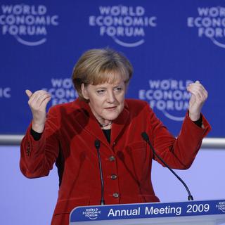 La chancelière Angela Merkel a ouvert les feux du World Economic Forum. [Denis Balibouse]
