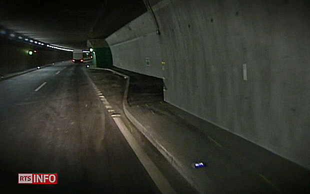 La niche de sécurité où s'est produit l'accident dans le tunnel de Sierre.