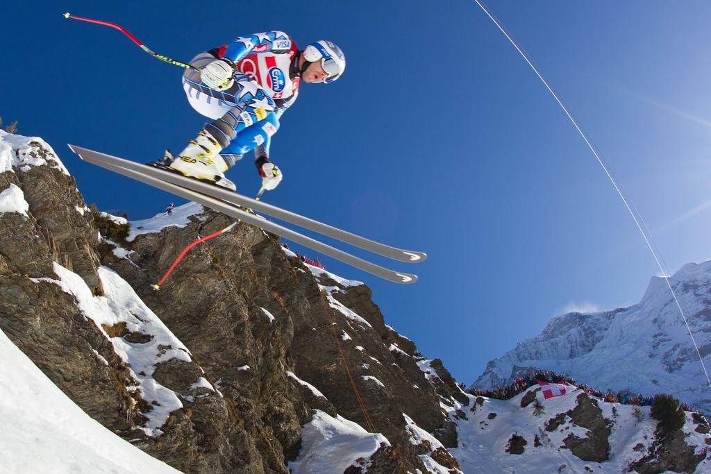 Bode Miller au "Hundschopf", là où l'Américain estime que Feuz a brillé. [Keystone - Alessandro Della Bella]