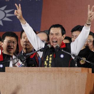 A Taïwan, le président sortant Ma Ing Jeou a été réélu ce samedi pour un mandat de quatre ans. [Keystone - Vincent Yu]