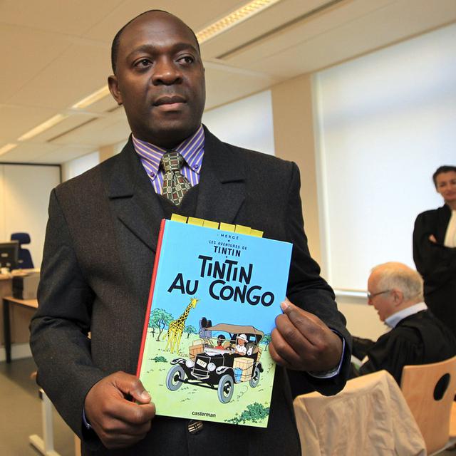 L'étudiant congolais Bienvenu Mbutu-Mondondo a tenté en vain de faire interdire "Tintin au Congo". [AFP - Yves Logghe]