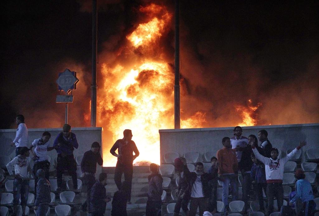 Un incendie a éclaté dans un stade du Caire. [KEYSTONE - Ahmed Khaled]