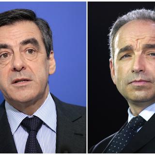 L'ancien Premier ministre Francois Fillon (gauche) et son rival Jean-Francois Copé. [Jacques Demarthon/Miguel Medina]