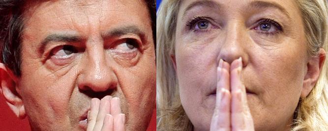 Jean-Luc Mélenchon et Marine Le Pen