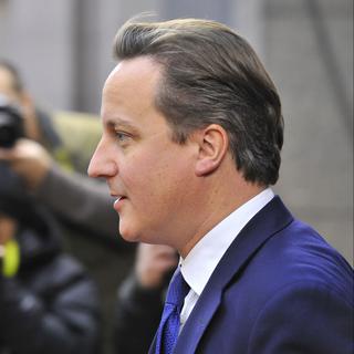 David Cameron a mis les choses au point dès son arrivée au sommet de Bruxelles, ce jeudi 22.11.2012. [Georges Gobet]