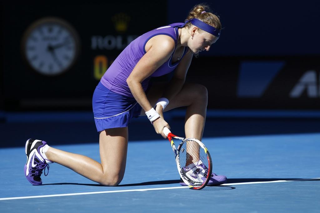 Petra Kvitova a dû mettre genou à terre devant Maria Sharapova. [Aaron Favila]