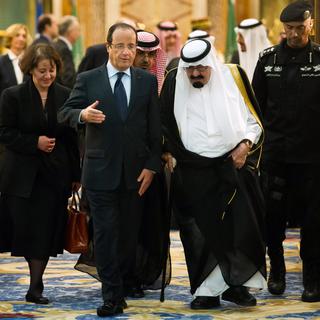 François Hollande en visite diplomatique en Arabie Saoudite. [Bertrand Langlois]