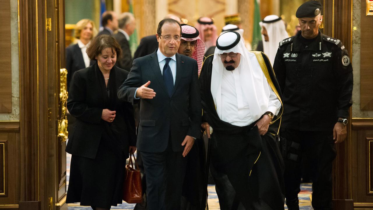 François Hollande en visite diplomatique en Arabie Saoudite. [Bertrand Langlois]