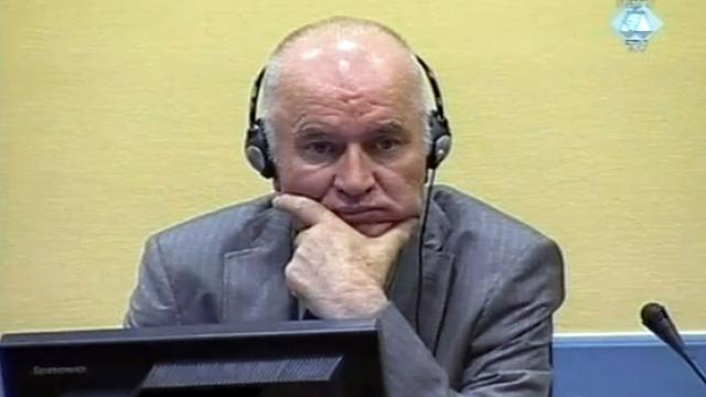 Ratko Mladic devant la cour du TPIY à La Haye, juin 2011. [ICTY]