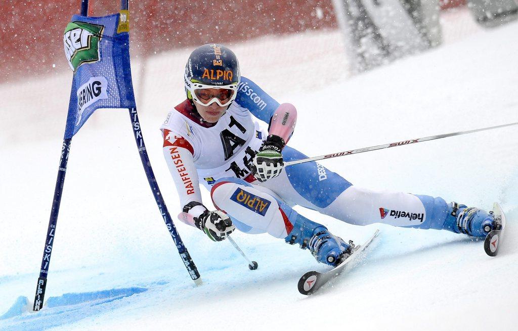 Dominique Gisin a gagné 8 places sur le second tracé. [KEYSTONE - HERBERT NEUBAUER]