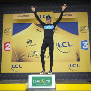 Bradley Wiggins a remporté samedi l'avant-dernière étape du Tour de France, un contre-la-montre de 53 kilomètres avec arrivée à Chartres. [Lionel Bonaventure]